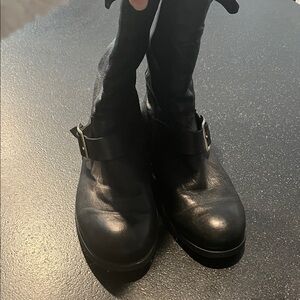 Jimmy Choo Black Leather Combat Boots